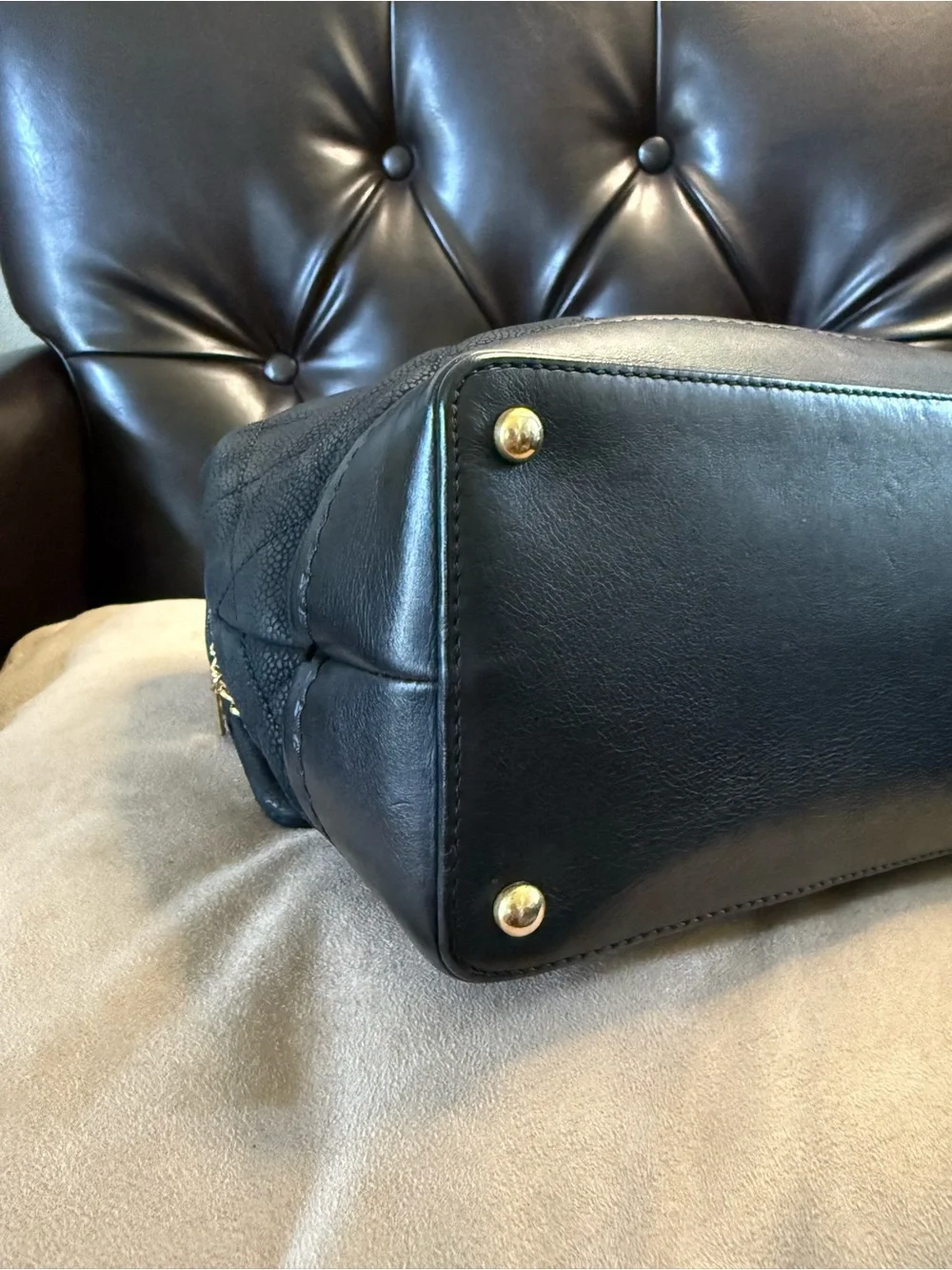 CHANEL Cruise Iridescent Black Caviar Leather Classic Flap Top Handle Kelly Bag